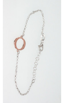 Sidabrinės apyrankės 2600281(PRh-Gr+PAu-R), Sidabras 925°, rodis (padengti)/, raudonas auksas (padengti)