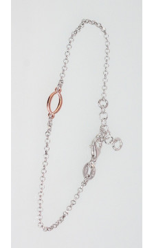 Sidabrinės apyrankės 2600284(PRh-Gr+PAu-R), Sidabras 925°, rodis (padengti)/, raudonas auksas (padengti)