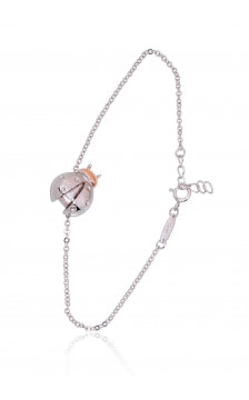 Sidabrinės apyrankės 2600302(PRh-Gr+PAu-R), Sidabras 925°, rodis (padengti)/, raudonas auksas (padengti)