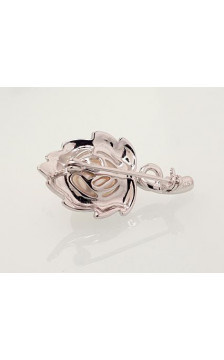 Sidabrinė sagė 2920177(PRh-Gr)_PE, Sidabras 925°, rodis (padengti), Perlai