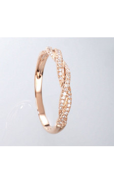 Auksinis žiedas 1100122(Au-R)_DI, Raudonas Auksas 585°, Briliantai