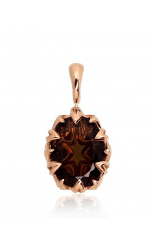 Auksinis pakabukas 1300793(Au-R)_KZSMSN, Raudonas Auksas 585°, Dulsvas kvarcas (sint.)