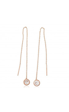 Auksiniai auskarai 1201129(Au-R)_CZ, Raudonas Auksas 585°, Cirkonai