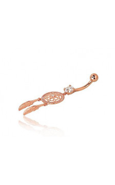 Auksinių auskarų vėrimas į bambą 1930058(Au-R)_CZ, Raudonas Auksas 585°, Cirkonai