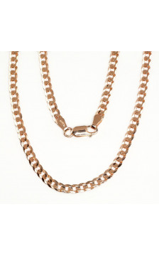 Sidabrinė grandinėlė Curb 3.9 mm , briaunų apdirbimas deimantu 2400070(PAu-R), Sidabras 925°, raudonas auksas